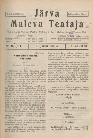 Järva Maleva Teataja ; 11 (57) 1931-06-12