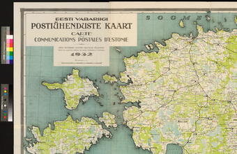 Eesti Vabariigi postiühenduste kaart = Carte des communication postales d'Estonie 