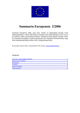 Summaria Europensia : [referaatväljaanne] ; 2 2006