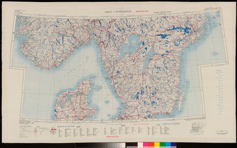 Oslo-Stockholm-Riga : double-sided ex-RAF cloth escape map 