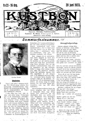 Kustbon ; 21 1933