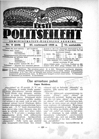 Eesti Politseileht ; 9 1926