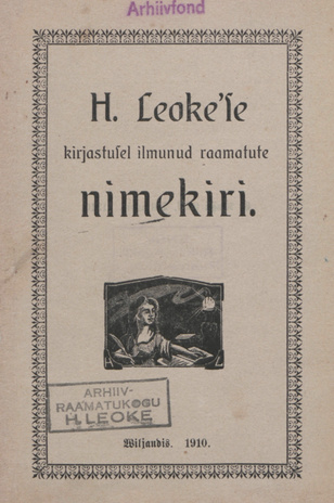 H. Leoke'se kirjastusel ilmunud raamatute nimekiri
