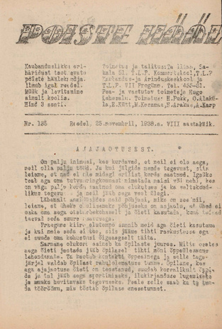 Poiste Hääl ; 135 1938-11-25
