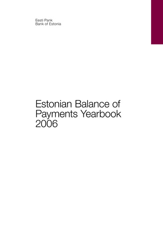 Estonian balance of payments yearbook ; 2006