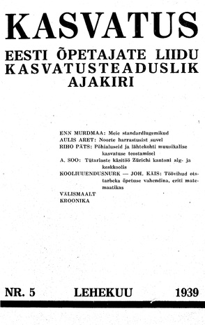 Kasvatus ; 5 1939-05