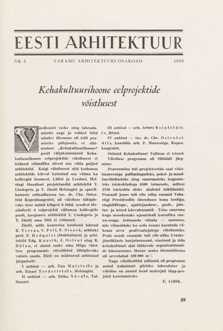 Eesti Arhitektuur ; 3 1939