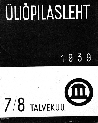 Üliõpilasleht ; 7-8 1939