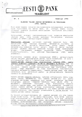 Eesti Pank : teabeleht ; 4 1994-04