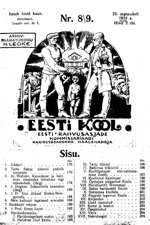 Eesti Kool ; 8-9 1918-09-25