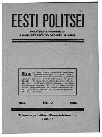 Eesti Politseileht ; 2 1935