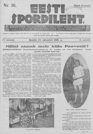 Eesti Spordileht ; 36 1928-10-19