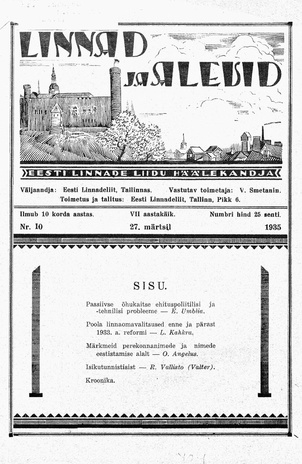 Linnad ja Alevid ; 10 1935-03-27