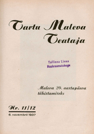 Tartu Maleva Teataja ; 11/12 1937-11-06