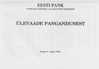 Ülevaade pangandusest ; 1998-08-31