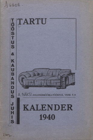 Tartu tööstuse & kaubanduse juhis : kalender 1940 