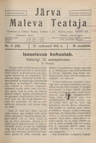 Järva Maleva Teataja ; 4 (50) 1931-02-21