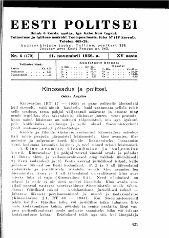 Eesti Politseileht ; 6 1936