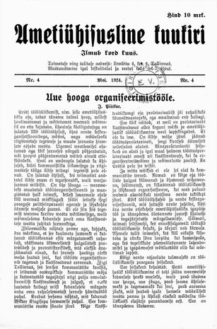 Ametiühisusline kuukiri ; 4 1924-05