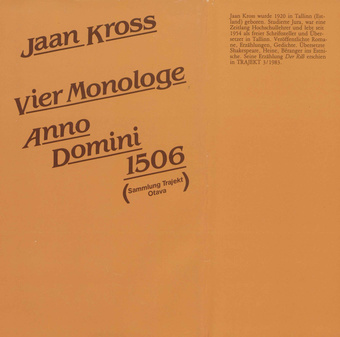 Vier Monologe Anno Domini 1506 : historische Novellen 