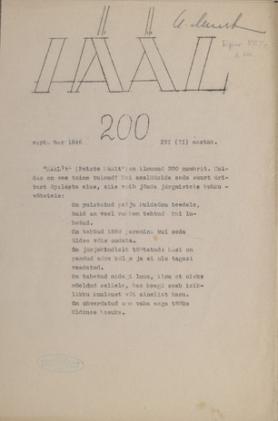 Hääl : [Tallinna Rahandustehnikumi õpilaste ajakiri] ; 7(200) 1946-09