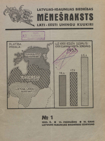 Läti-Eesti Ühingu kuukiri = Latvijas-Igaunijas Biedribas meneðraksts ; 1 1935-02-15