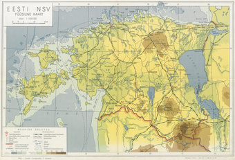 Eesti NSV füüsiline kaart : Tulp - Toomi "Geograafia" V klassile