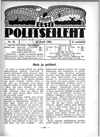Eesti Politseileht ; 32 1922