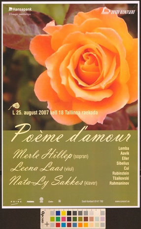 Poème d'amour : Merle Hillep, Leena Laas, Nata-Ly Sakkos 