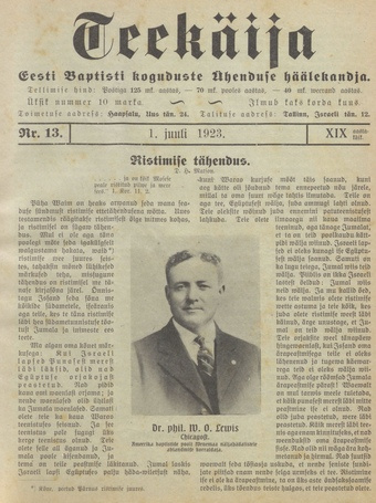 Teekäija : Eesti Baptisti Koguduse Ühenduse häälekandja ; 13 1923-07-01