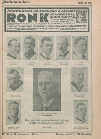 Ronk : perekonna ja noorsoo ajakiri ; 51 1925-12-19