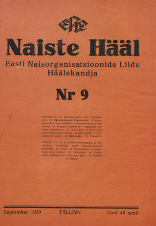 Naiste Hääl ; 9 1929-09