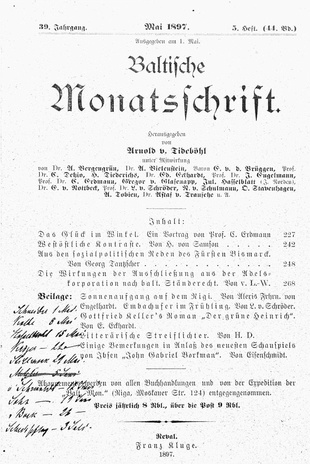 Baltische Monatsschrift ; 5 1897-05