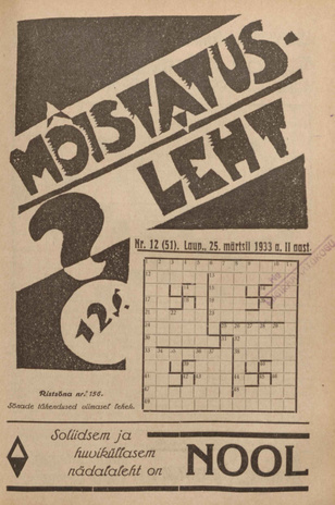 Mõistatusleht ; 12 (51) 1933-03-25