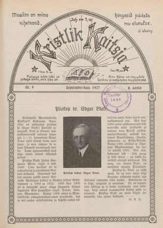 Kristlik Kaitsja : Eesti metodistide häälekandja ; 9 1927-09