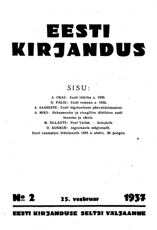Eesti Kirjandus ; 2 1937