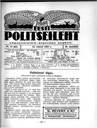 Eesti Politseileht ; 13 1923