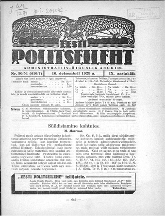 Eesti Politseileht ; 50-51 1929