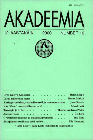 Akadeemia ; 10 2000