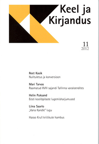 Keel ja Kirjandus ; 11 2012-11