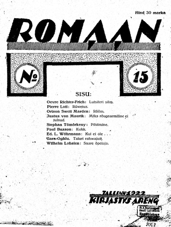 Romaan ; 15 1922