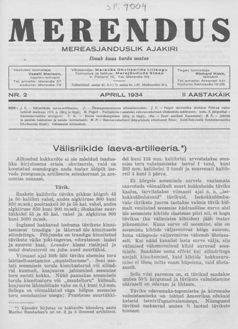Merendus : mereasjanduslik ajakiri ; 2 1934