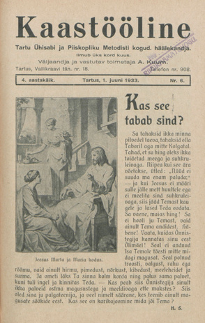Kaastööline : Tartu Ühisabi Informatsioonileht ; 6 1933-06-01