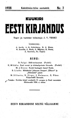 Eesti Kirjandus ; 7 1928