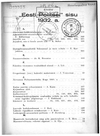 Eesti Politseileht ; 1 1932