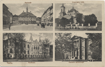Tartu : Raekoda ; Uspensky kirik ; Realkool ; Karlova seltsimaja