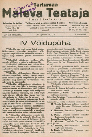 Tartumaa Maleva Teataja ; 7/8 (198/199) 1937-04-21