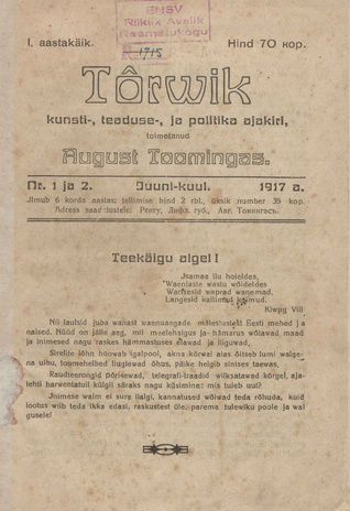 Tõrvik ; 1-2 1917-06