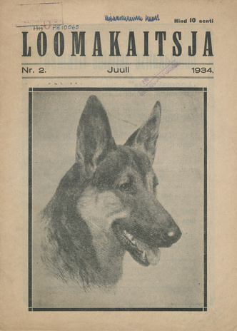 Loomakaitsja : Eesti Loomakaitse Liidu häälekandja ; 2 1934-07