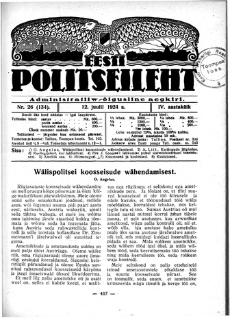 Eesti Politseileht ; 26 1924